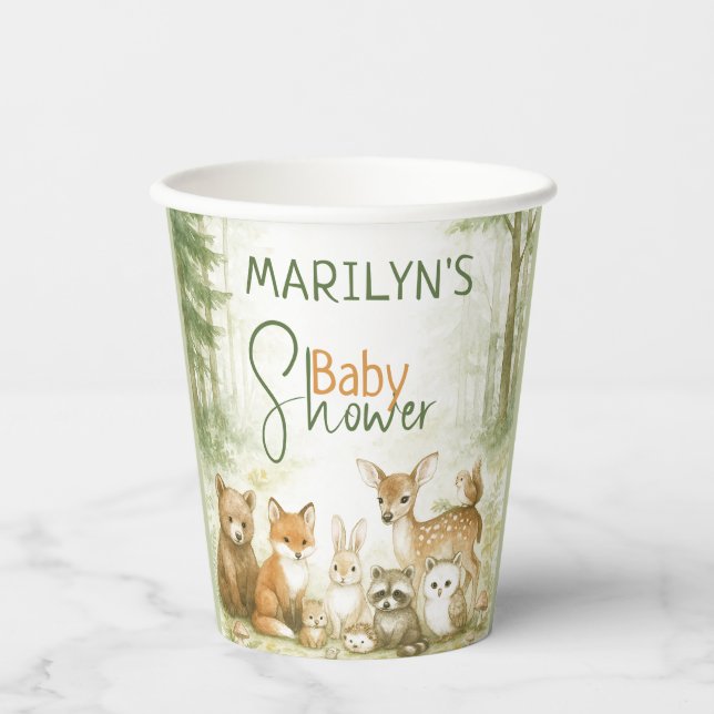 Baby Shower Cute Baby Animals Paper Cups (Front)