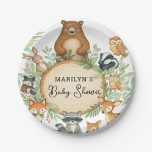 Baby Shower Cute Baby Animals Paper Plate