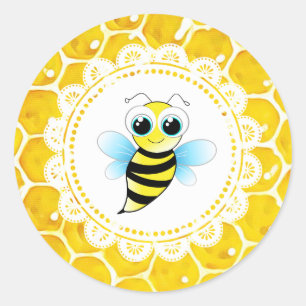 Baby Shower Cute Honeybee Honeycomb Stickers