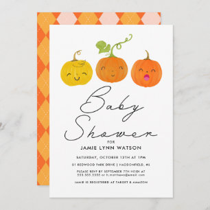 BABY SHOWER   Cute Little Pumpkin Invitation