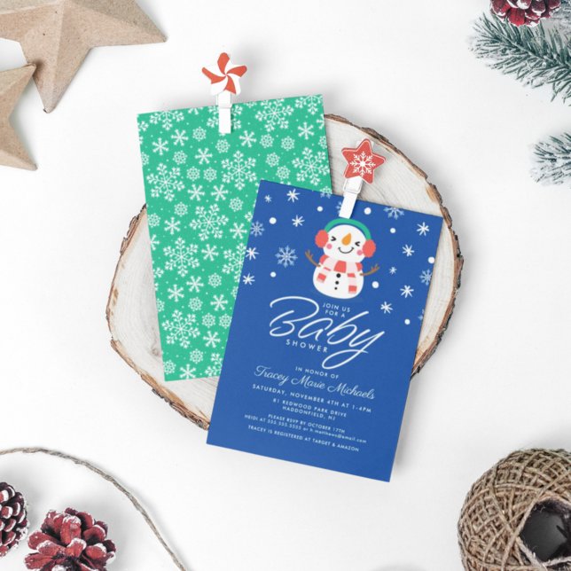 BABY SHOWER | Cute Little Snowman Invitation (Creator Uploaded)