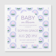 Baby Shower Cute Purple Pink Daisy Flower card
