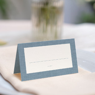 Baby shower cute simple blue chambray place card