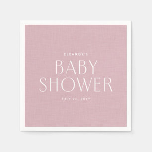 Baby shower cute simple pink personalised napkin