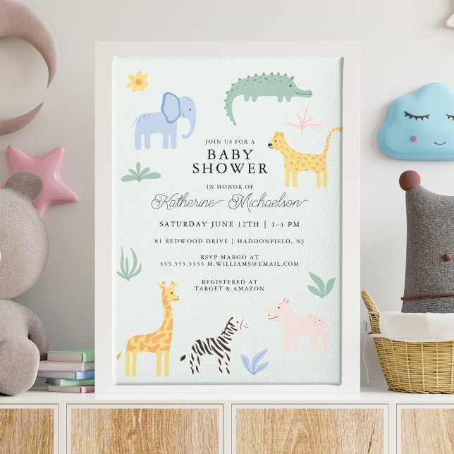 BABY SHOWER | Cute Wildlife Baby Animals Invitation (Creator Uploaded)