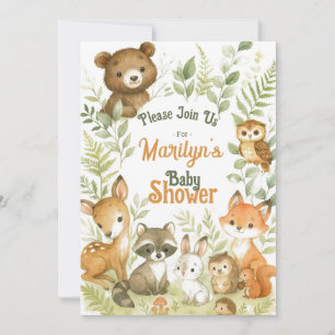 Baby Shower Cute Woodland Baby Animals Invitation