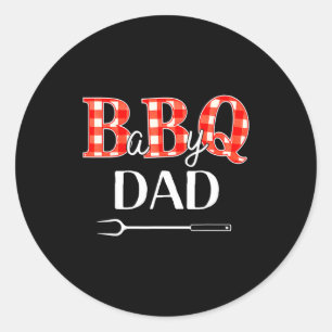 Baby shower dad bbq party cute matching family classic round sticker