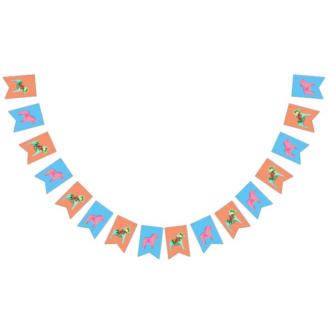 Baby Shower Dala Horse Party Bunting (All)