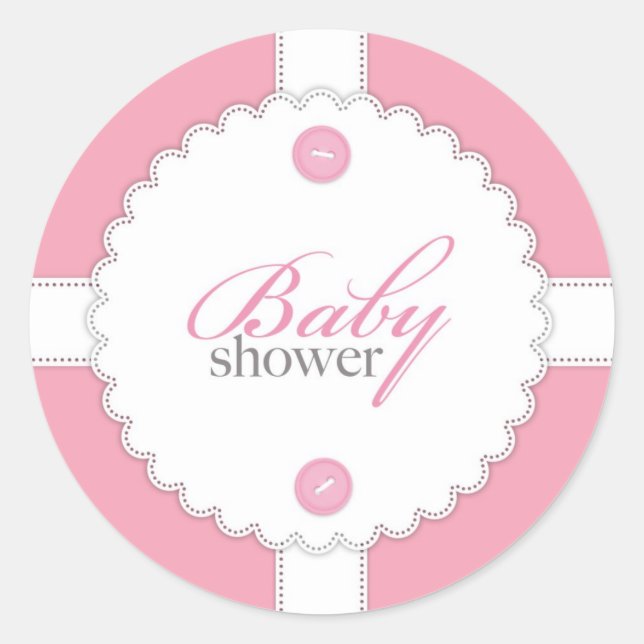 Baby Shower Dantel Girl Sticker (Front)