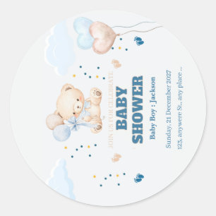 BABY SHOWER DAY PERSONALIZE CLASSIC ROUND STICKER