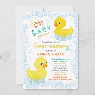Baby Shower de patos de goma gemelos Invitation