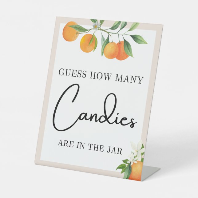 Baby Shower Decorations Neutral Gender Tabletop Pedestal Sign (Front)