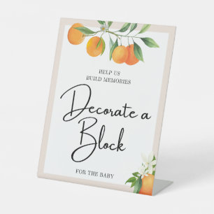 Baby Shower Decorations Neutral Gender Tabletop Pedestal Sign