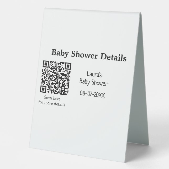 BABY SHOWER DETAILS QR SCAN CODE MINIMAL MODERN RU (Front)
