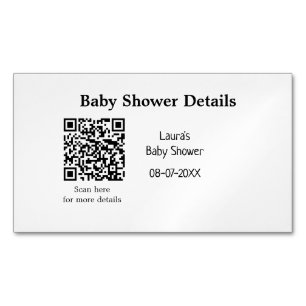 BABY SHOWER DETAILS QR SCAN CODE MINIMAL MODERN RU 	Magnetic BUSINESS CARD