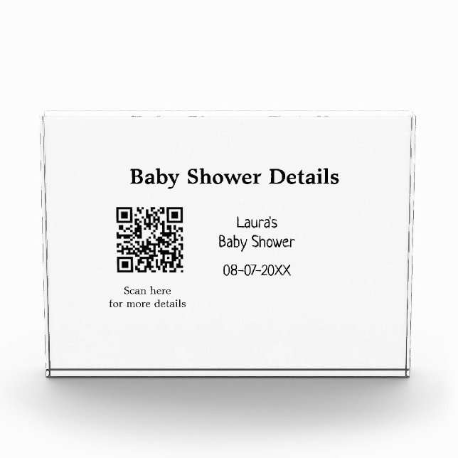 BABY SHOWER DETAILS QR SCAN CODE MINIMAL MODERN RU PHOTO BLOCK (Front)