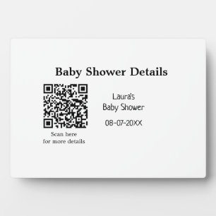 BABY SHOWER DETAILS QR SCAN CODE MINIMAL MODERN RU PLAQUE