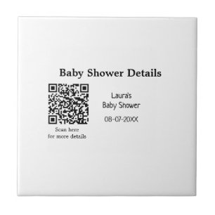 BABY SHOWER DETAILS QR SCAN CODE MINIMAL MODERN RU TILE