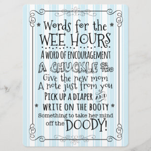 Baby Shower Diaper Activity Card Sign