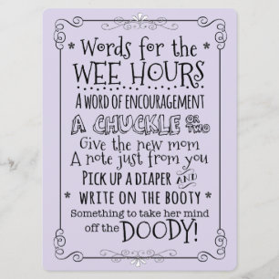 Baby Shower Diaper Activity Card Sign