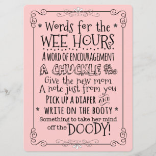 Baby Shower Diaper Activity Card Sign