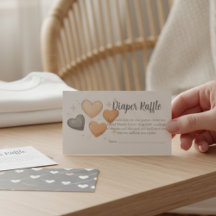 Baby Shower Diaper Raffle Card - Boho Heart