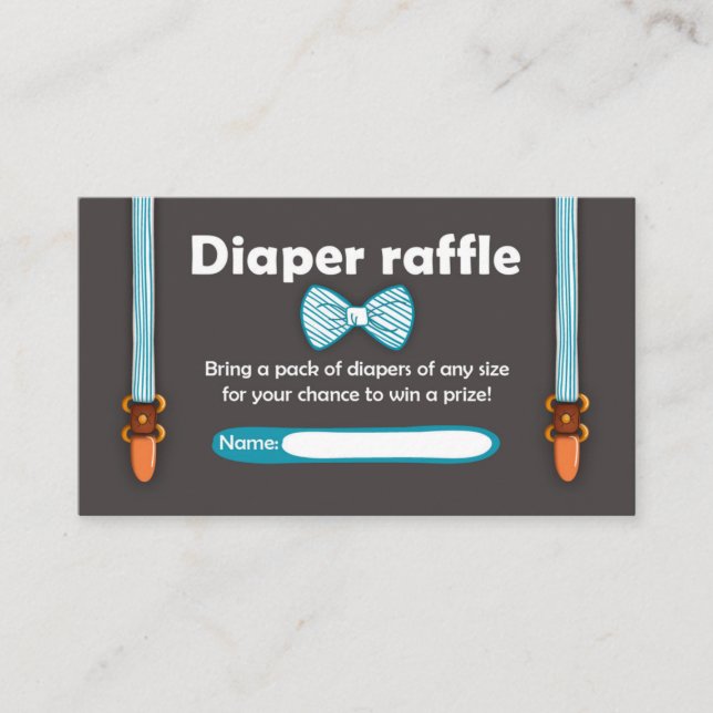 Baby Shower Diaper Raffle Card Little Man (Front)
