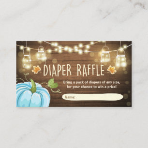 Baby Shower Diaper Raffle Card Rustic Pumpkin