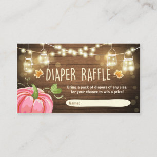 Baby Shower Diaper Raffle Card Rustic Pumpkin