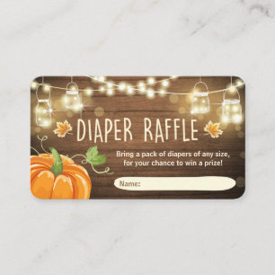 Baby Shower Diaper Raffle Card Rustic Pumpkin