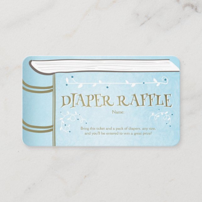 Baby Shower Diaper Raffle Card Storybook Fairy (Front)