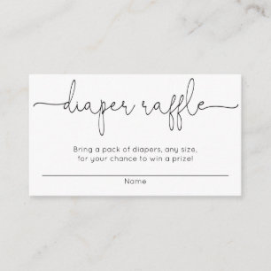 Baby shower diaper raffle cards, gender neutral enclosure card