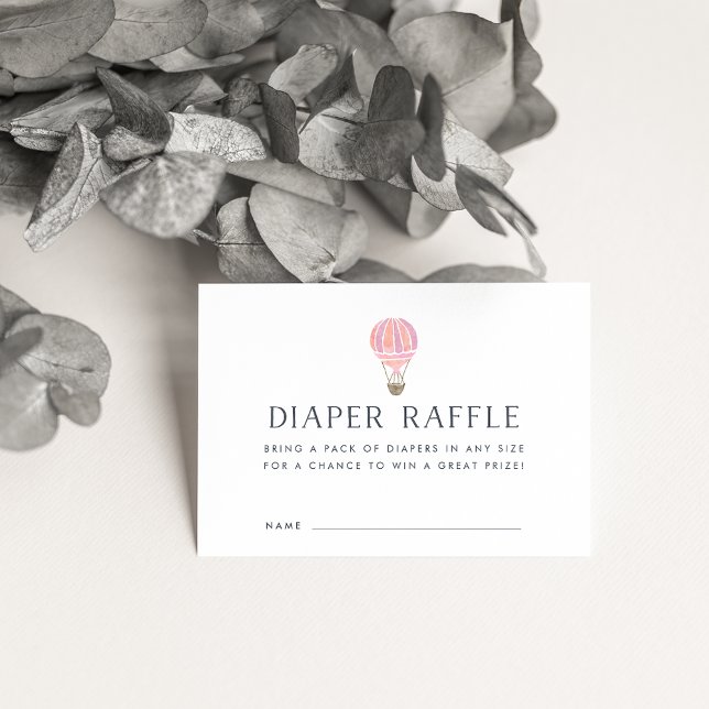 Baby Shower Diaper Raffle Cards | Pink Balloon (Creator Uploaded)