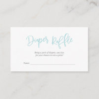 Baby Shower Diaper Raffle, Creative Tiffany Script