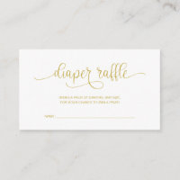 Baby Shower Diaper Raffle, Hand Lettered Gold