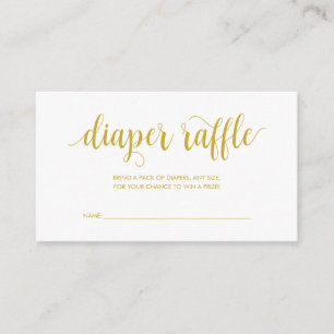 Baby Shower Diaper Raffle, Modern Rustic Gold Enclosure Card