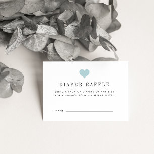 Baby Shower Diaper Raffle Ticket Cards Blue