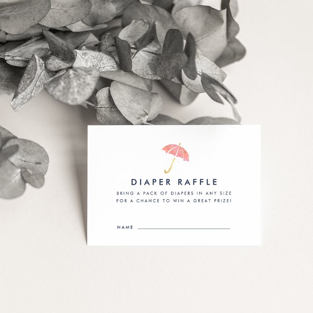 Baby Shower Diaper Raffle Ticket Cards | Coral (Creator Uploaded)