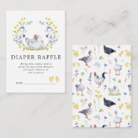 Baby Shower Diaper Raffle Ticket | Floral Chickens