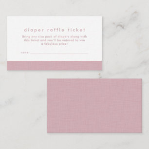 Baby shower diaper raffle ticket pink linen enclosure card