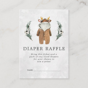 Baby Shower Diaper Raffle Ticket   Reindeer Enclosure Card
