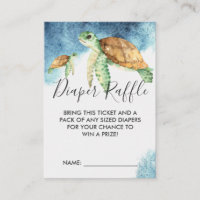 Baby Shower Diaper Raffle Ticket | Sea Turtle