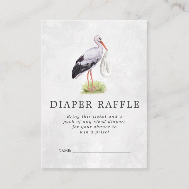 Baby Shower Diaper Raffle Ticket | Stork Delivery Enclosure Card (Front)