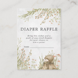 Baby Shower Diaper Raffle Ticket   Woodland Animal Enclosure Card