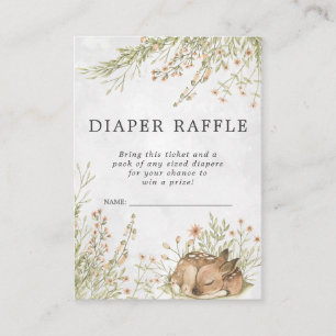 Baby Shower Diaper Raffle Ticket   Woodland Deer Enclosure Card