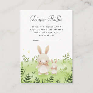 Baby Shower Diaper Raffle Tickets   Little Bunny Enclosure Card