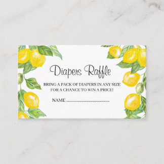 Baby shower Diapers raffle Enclosure Card