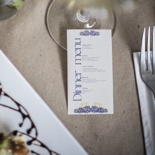 Baby Shower Dinner Menu Flat Card