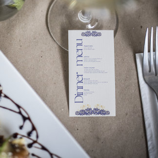 Baby Shower Dinner Menu Flat Card