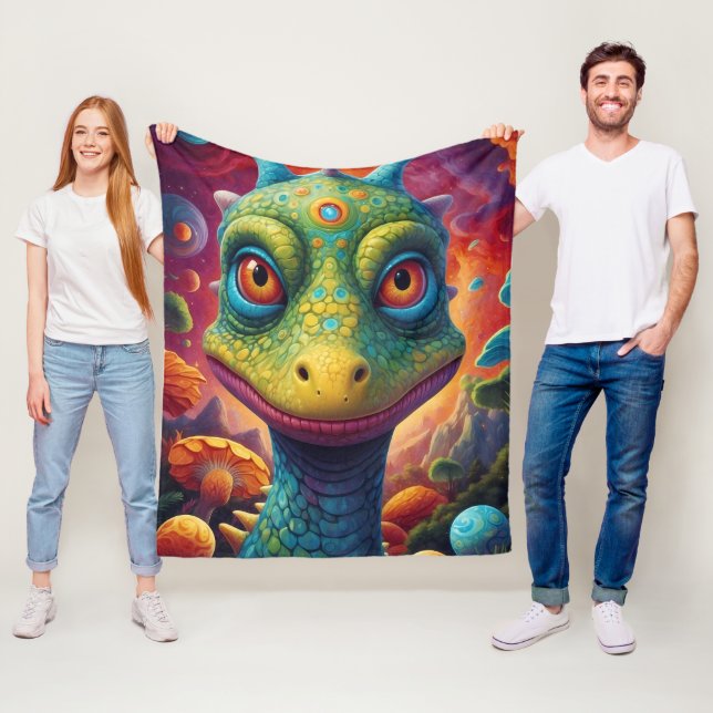 Baby shower Dino-Mite  Fleece Blanket (In Situ)